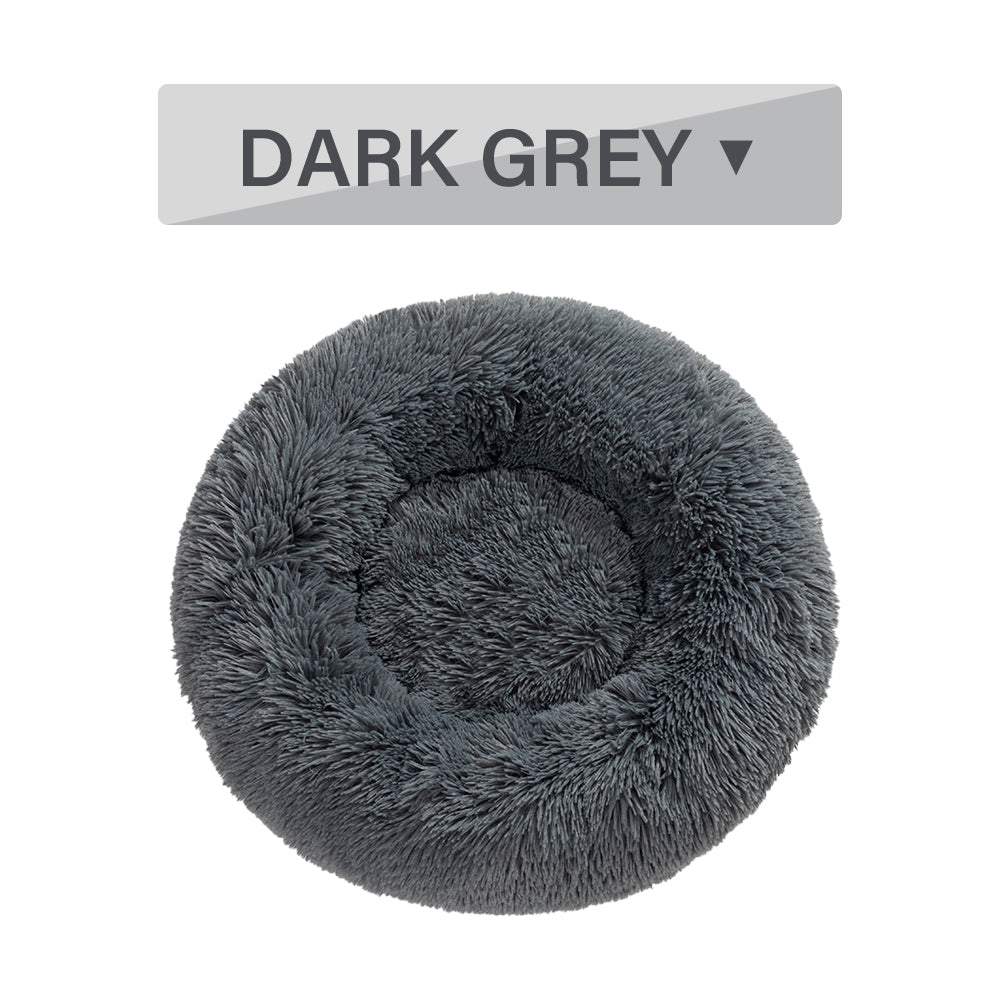 Fluffy Donut Dog Bed – Calming Washable Plush Pet Cushion for Small & Large Dogs Cats