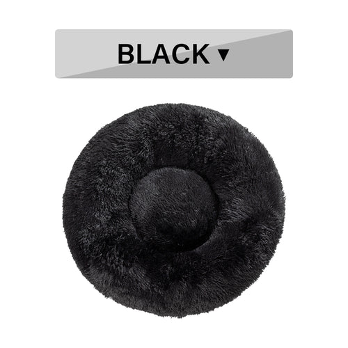 Fluffy Donut Dog Bed – Calming Washable Plush Pet Cushion for Small & Large Dogs Cats